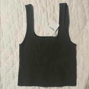 NWT Forever 21 Ribbed Dark Green Crop Top
